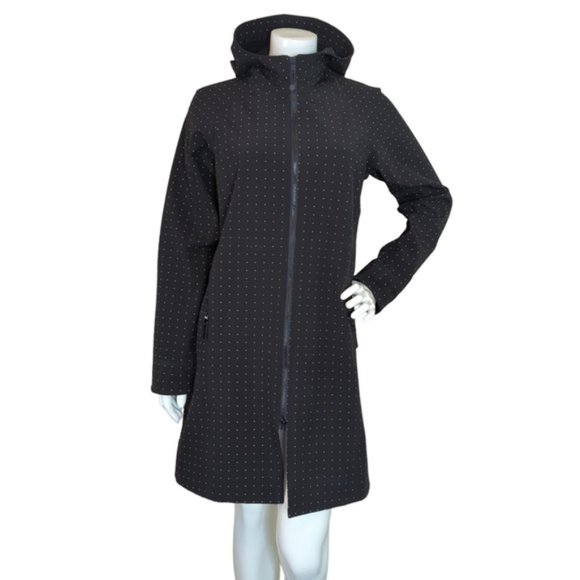 Lululemon Apres Black White Polka Dot Rain Jacket Hood SZ 6 - Picture 5 of 16